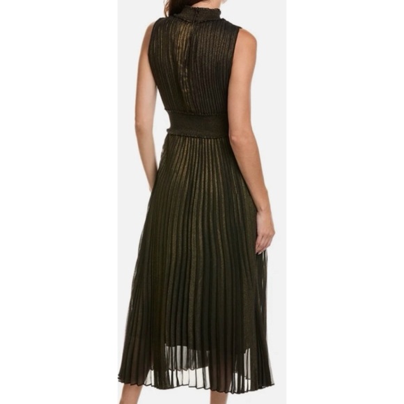 Nanette Lepore Black Gold Sleeveless Pleated Dress Size 2 - Picture 11 of 13